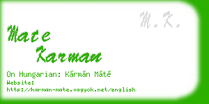 mate karman business card