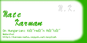 mate karman business card